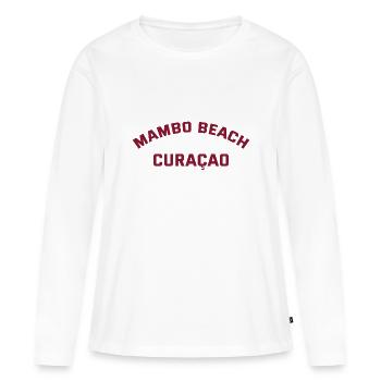 Mambo Beach - Curaçao - Caraïbes néerlandaises - Karibik - T-shirt manches longues Premium bio Femme - blanc - Devant - Julia (174cm)