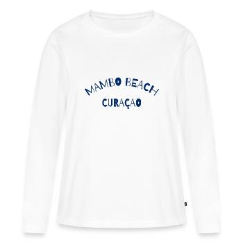 Mambo Beach - Curaçao - Caraïbes néerlandaises - Karibik - T-shirt manches longues Premium bio Femme - blanc - Devant - Julia (174cm)