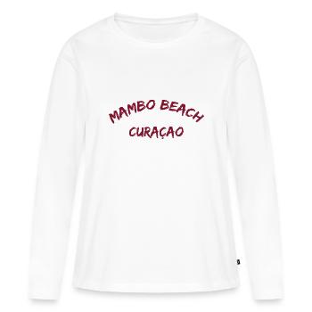 Mambo Beach - Curaçao - Caraïbes néerlandaises - Karibik - T-shirt manches longues Premium bio Femme - blanc - Devant - Julia (174cm)