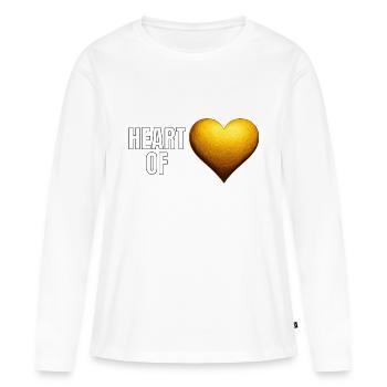Goldener Schriftzug Herz aus Gold - Frauen Premium Bio Langarmshirt - Weiß - Vorne - Julia (174cm)