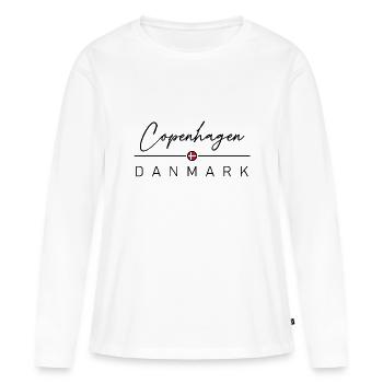 Danemark - Copenhague - Copenhague - Danemark - T-shirt manches longues Premium bio Femme - blanc - Devant - Julia (174cm)