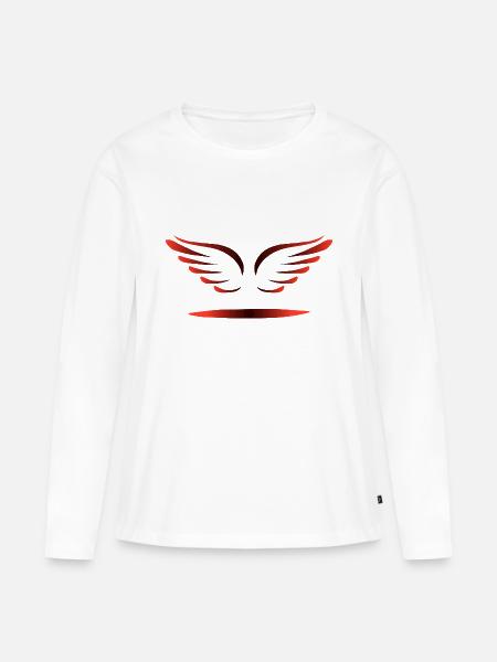ENGELSFLÜGEL - Frauen Premium Bio Langarmshirt - Weiß