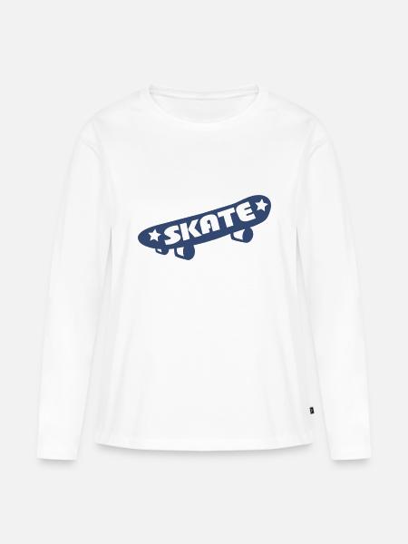 Skateboard - Frauen Premium Bio Langarmshirt - Weiß
