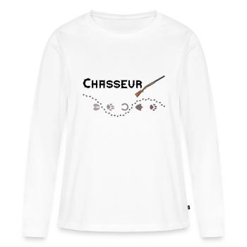 chasseur - T-shirt manches longues Premium bio Femme - blanc - Devant - Julia (174cm)