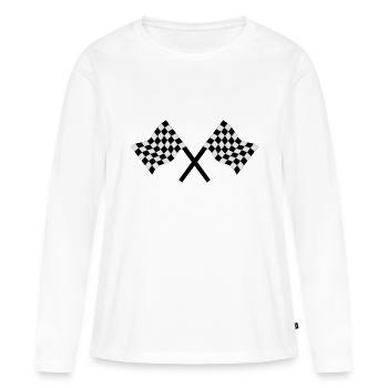 la course automobile, le pavillon, de commencer, - T-shirt manches longues Premium bio Femme - blanc - Devant - Julia (174cm)