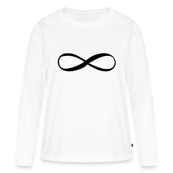 Symbole infini - T-shirt manches longues Premium bio Femme - blanc - Devant - Julia (174cm)