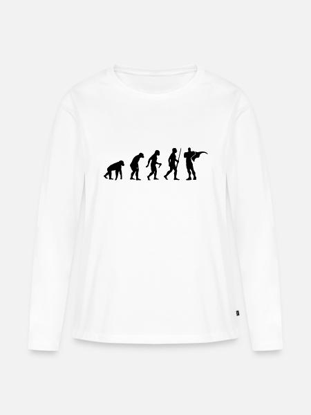 Super Hero Evolution - Frauen Premium Bio Langarmshirt - Weiß