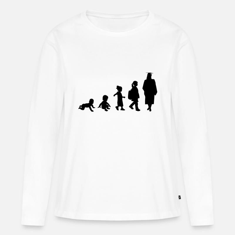 Graduation Girl Evolution - Frauen Premium Bio Langarmshirt - Weiß
