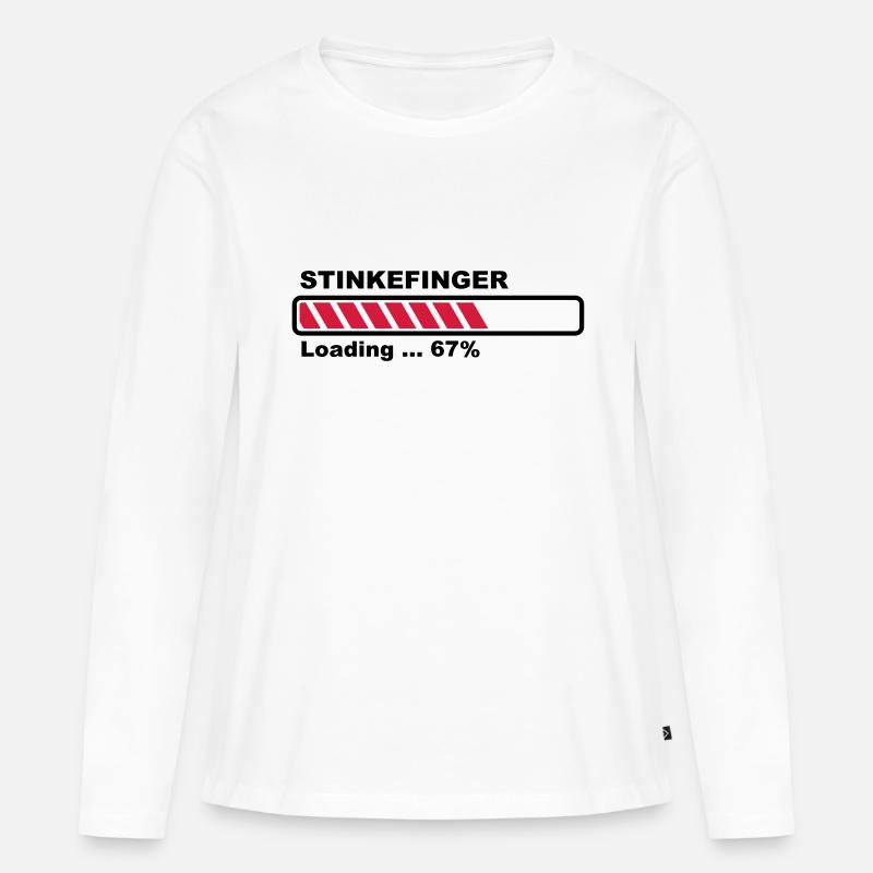The Finger is loading - progress bar! - Women's Premium Organic Long Sleeve Shirt - white