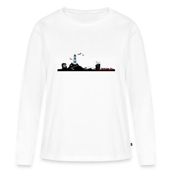 Silhouette mer du Nord - T-shirt manches longues Premium bio Femme - blanc - Devant - Julia (174cm)