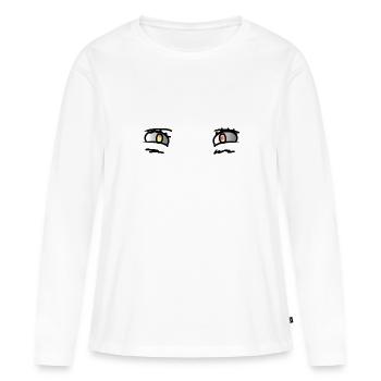cute - Women's Premium Organic Long Sleeve Shirt - white - Front - Julia (174cm)