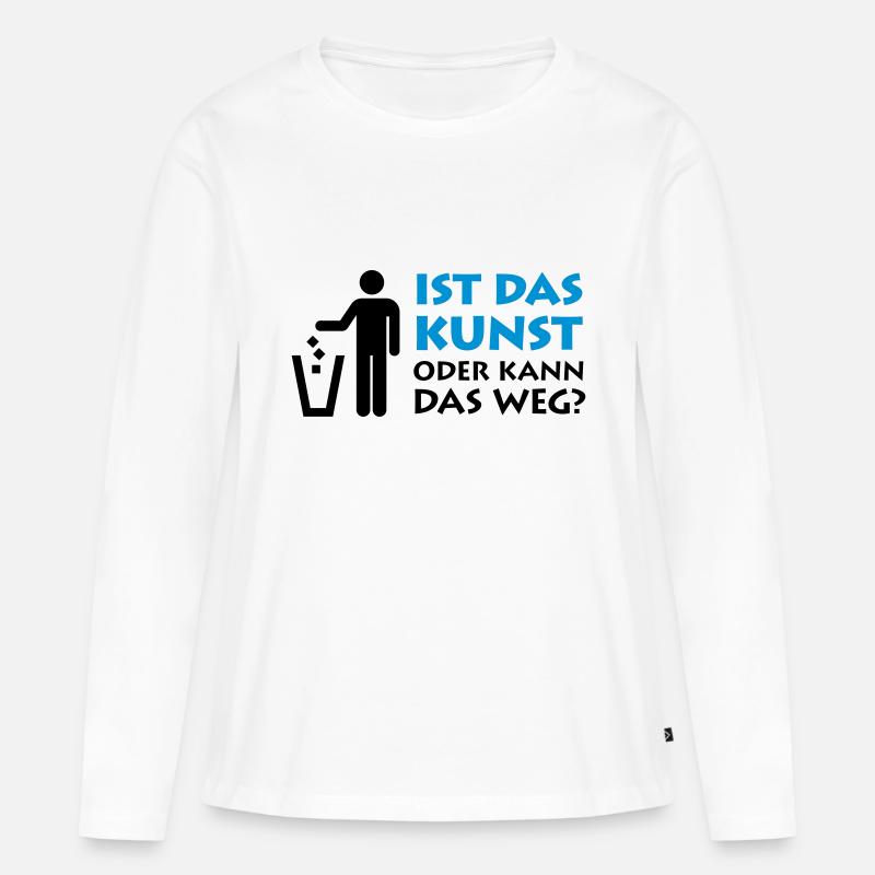 Ist das Kunst oder kann das weg? Museum Maler Müll - Frauen Premium Bio Langarmshirt - Weiß
