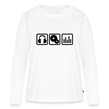 DJ - T-shirt manches longues Premium bio Femme - blanc - Devant - Julia (174cm)