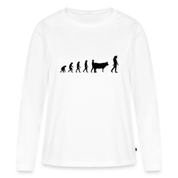 Evolution Mythologie - T-shirt manches longues Premium bio Femme - blanc - Devant - Julia (174cm)