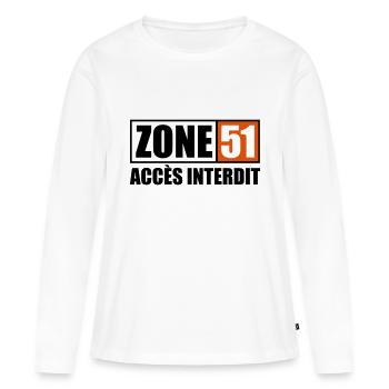 ZONE 51 - T-shirt manches longues Premium bio Femme - blanc - Devant - Julia (174cm)