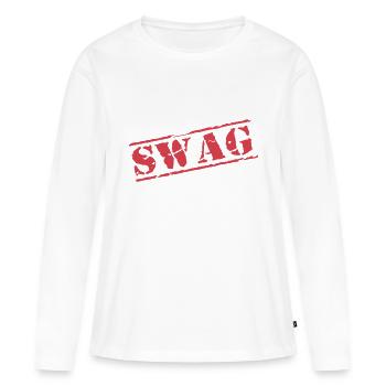tampon de timbre - T-shirt manches longues Premium bio Femme - blanc - Devant - Julia (174cm)