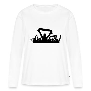 Fans Schal - Frauen Premium Bio Langarmshirt - Weiß - Vorne - Julia (174cm)