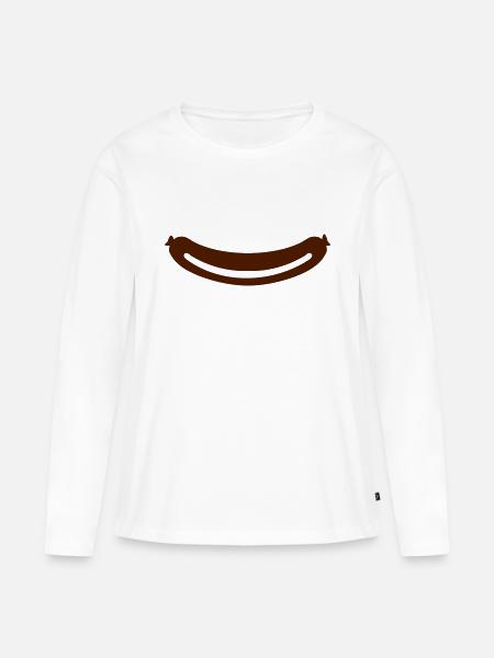 Wurst - Frauen Premium Bio Langarmshirt - Weiß