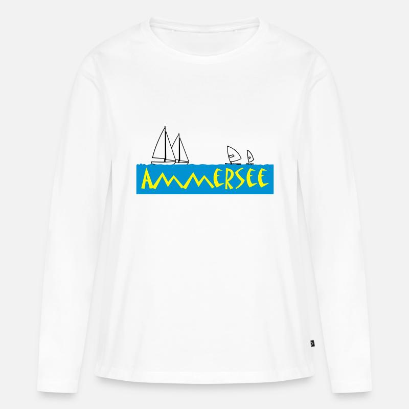 ammersee - Frauen Premium Bio Langarmshirt - Weiß