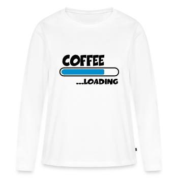 Coffee loading - T-shirt manches longues Premium bio Femme - blanc - Devant - Julia (174cm)