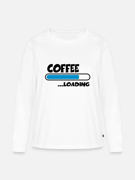 Coffee loading - Frauen Premium Bio Langarmshirt - Weiß