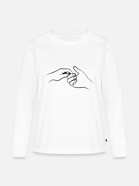 Hände vereinen liebe - Frauen Premium Bio Langarmshirt - Weiß
