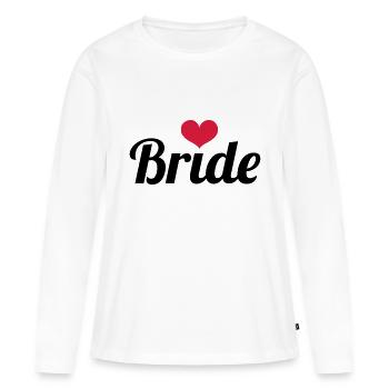 Bride - Wedding - T-shirt manches longues Premium bio Femme - blanc - Devant - Julia (174cm)