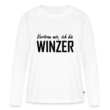 vertrau mir, ich bin winzer - Frauen Premium Bio Langarmshirt - Weiß - Vorne - Julia (174cm)