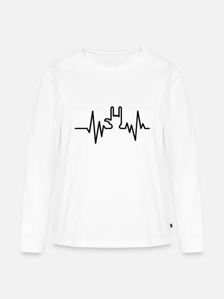 rock - Frauen Premium Bio Langarmshirt - Weiß