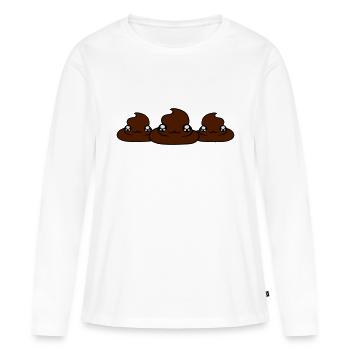 3 amis frère ou une sœur visage de l'équipe doux g - T-shirt manches longues Premium bio Femme - blanc - Devant - Julia (174cm)