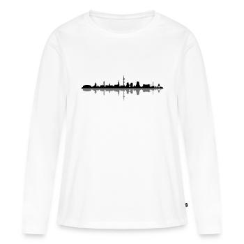 Skyline - Gelsenkirchen - Frauen Premium Bio Langarmshirt - Weiß - Vorne - Julia (174cm)