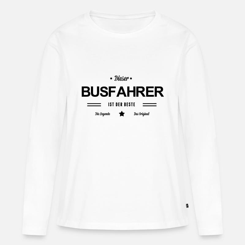 Bester Busfahrer - Frauen Premium Bio Langarmshirt - Weiß