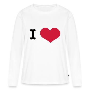 I heart ... (insert own text) - T-shirt manches longues Premium bio Femme - blanc - Devant - Julia (174cm)