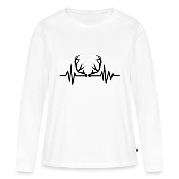 Bois - T-shirt manches longues Premium bio Femme - blanc - Devant - Julia (174cm)