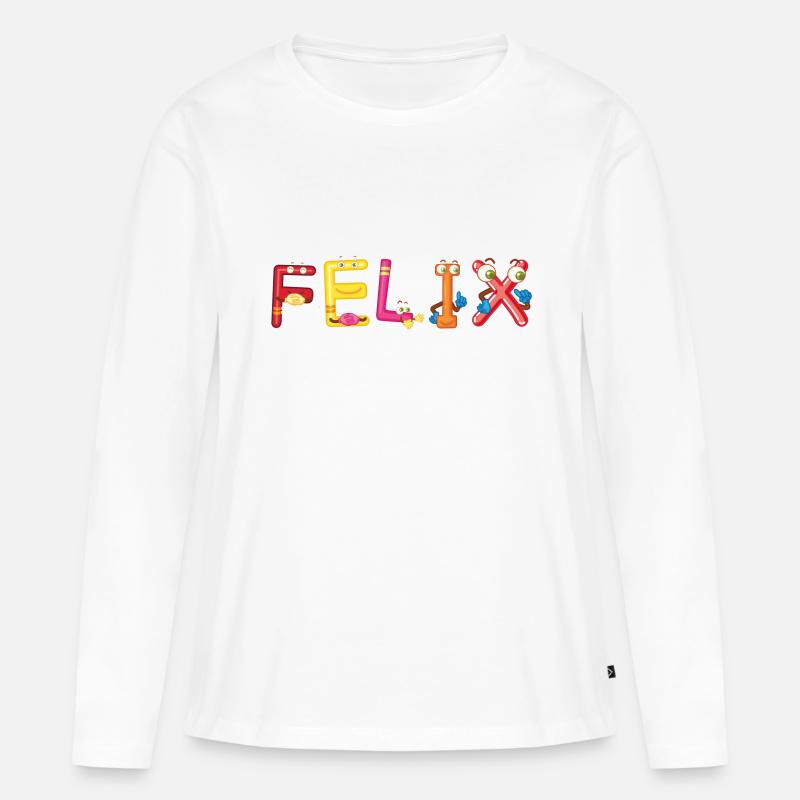 Felix - Frauen Premium Bio Langarmshirt - Weiß