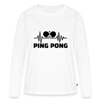 Ping-pong - Women's Premium Organic Long Sleeve Shirt - white - Front - Julia (174cm)