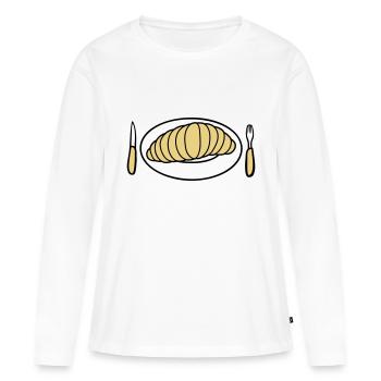 Énorme larve dégoûtante - T-shirt manches longues Premium bio Femme - blanc - Devant - Julia (174cm)
