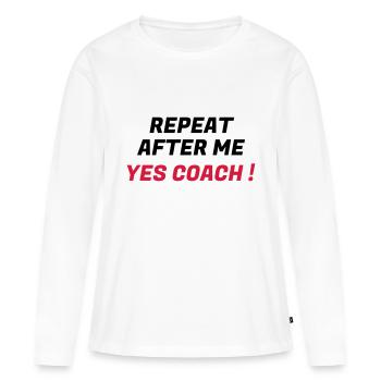 Coach / Coaching / Entraineur / Sport - T-shirt manches longues Premium bio Femme - blanc - Devant - Julia (174cm)
