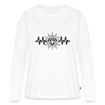 diamant - T-shirt manches longues Premium bio Femme - blanc - Devant - Julia (174cm)