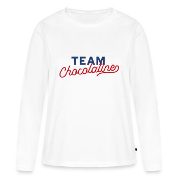 Team chocolatine - T-shirt manches longues Premium bio Femme - blanc - Devant - Julia (174cm)