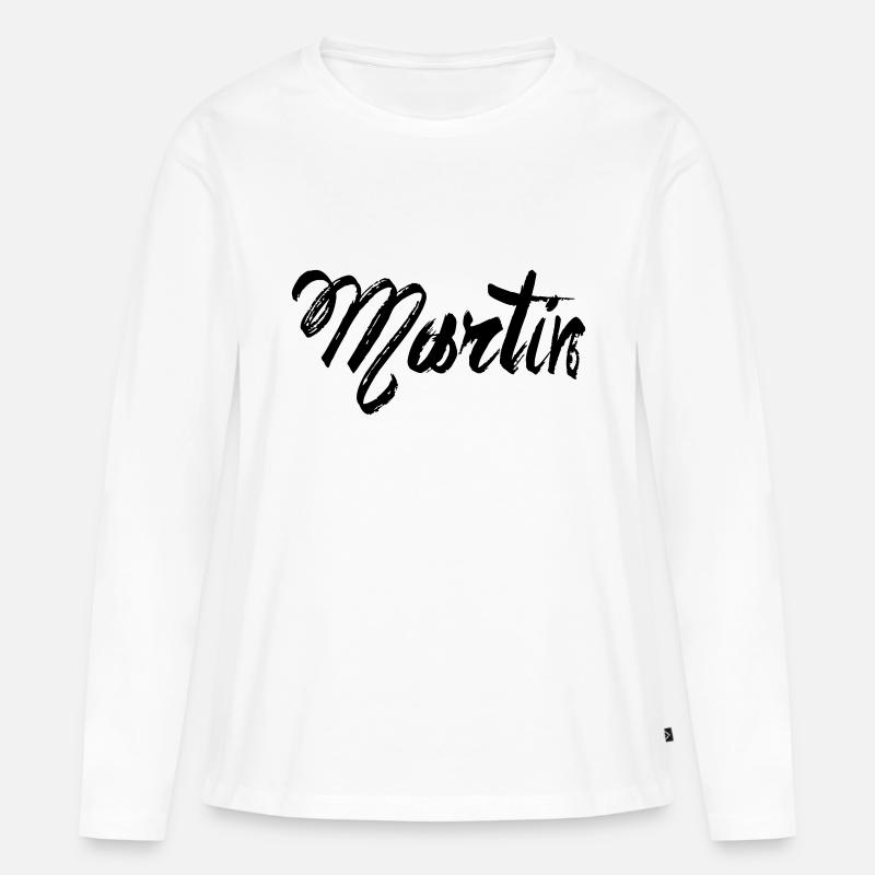 Martin - Frauen Premium Bio Langarmshirt - Weiß