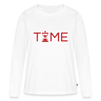 time time gift idea - Women's Premium Organic Long Sleeve Shirt - white - Front - Julia (174cm)