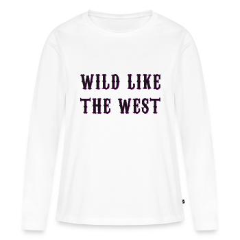 Sauvage comme l’Ouest - T-shirt manches longues Premium bio Femme - blanc - Devant - Julia (174cm)