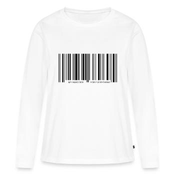 Mon code-barres pour tout - T-shirt manches longues Premium bio Femme - blanc - Devant - Julia (174cm)