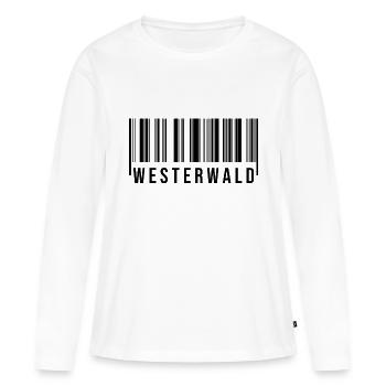 Westerwald Strichcode - Frauen Premium Bio Langarmshirt - Weiß - Vorne - Julia (174cm)