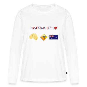 Australien, Australia Love, Australien Liebe - Frauen Premium Bio Langarmshirt - Weiß - Vorne - Julia (174cm)