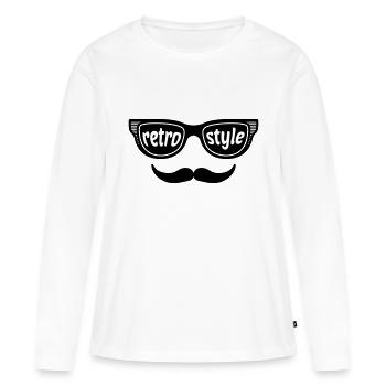Retro Style - Frauen Premium Bio Langarmshirt - Weiß - Vorne - Julia (174cm)