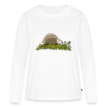 Igel - Frauen Premium Bio Langarmshirt - Weiß - Vorne - Julia (174cm)