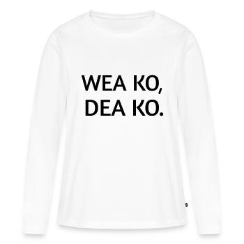 Wea ko dea ko - T-shirt manches longues Premium bio Femme - blanc - Devant - Julia (174cm)