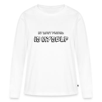 L'amitié la plus sincère - T-shirt manches longues Premium bio Femme - blanc - Devant - Julia (174cm)